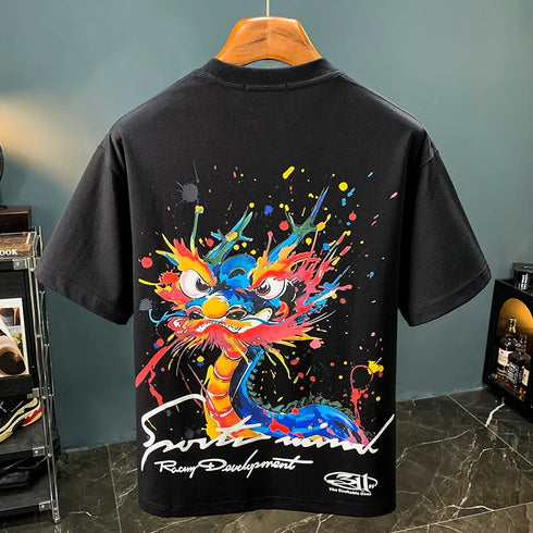 Premium Summer Graffiti Painted Men T-shirt
